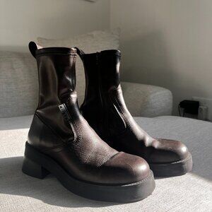 chocolate brown Miista boots